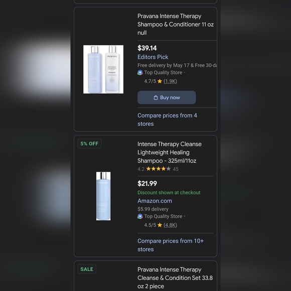 $14 or 2/$25 New Pravana Intense Therapy shampoo and/or cond. Salon closing - Picture 2 of 4